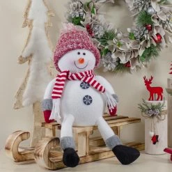 Northlight 16" Red And White Sitting Snowman Christmas Tabletop Decoration -Northlight Shop northlight cb89369 5 90330.1665088080