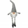 Northlight 22" Gray, White And Black Sitting Gnome Christmas Decoration