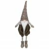 Northlight 18.5" Brown And White Sitting Tabletop Gnome Christmas Decoration