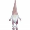 Northlight 20" White And Pink Bouncy Gnome Standing Figure Christmas Decoration
