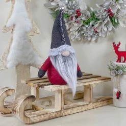 Northlight 8.5" Red And Gray Sitting Gnome Christmas Decoration With Jingle Bell -Northlight Shop northlight de89506 5 66093.1665610433