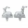 Northlight Set Of 2 Silver Reindeer Christmas Stocking Holders 4.5"