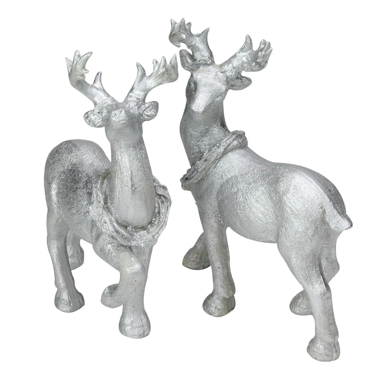 Northlight Set Of 2 Silver Glitter Dusted Reindeer Christmas Figurines 2 Northlight Set Of 2 Silver Glitter Dusted Reindeer Christmas Figurines - Image 2