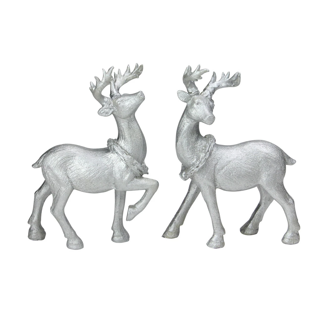 Northlight Set Of 2 Silver Glitter Dusted Reindeer Christmas Figurines 1 Northlight Set Of 2 Silver Glitter Dusted Reindeer Christmas Figurines