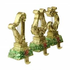 Northlight Set Of 3 Glittered Gold Harp Christmas Stocking Holders 7" -Northlight Shop northlight dw15126 1 66057.1587644264