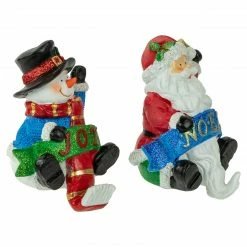 Northlight Set Of 2 Santa And Snowman Glittered Christmas Stocking Holders 5" -Northlight Shop northlight dw15129 2 new 08685.1665610741