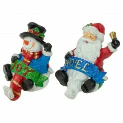 Northlight Set Of 2 Santa And Snowman Glittered Christmas Stocking Holders 5" -Northlight Shop northlight dw15129 3 new 54965.1665610741