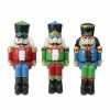 Northlight Set Of 3 Red, Blue And Green Nutcracker Christmas Stocking Holders 5"