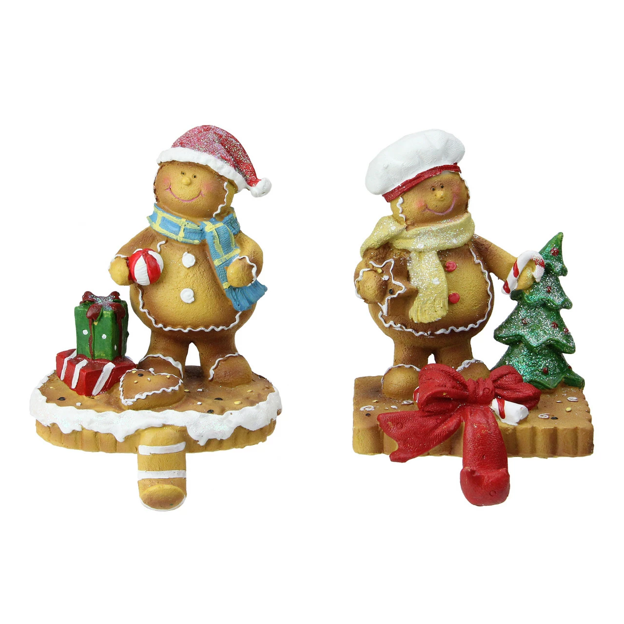 Northlight Set Of 2 Holiday Gingerbread Christmas Stocking Holders 5.25" 1 Northlight Set Of 2 Holiday Gingerbread Christmas Stocking Holders 5.25"