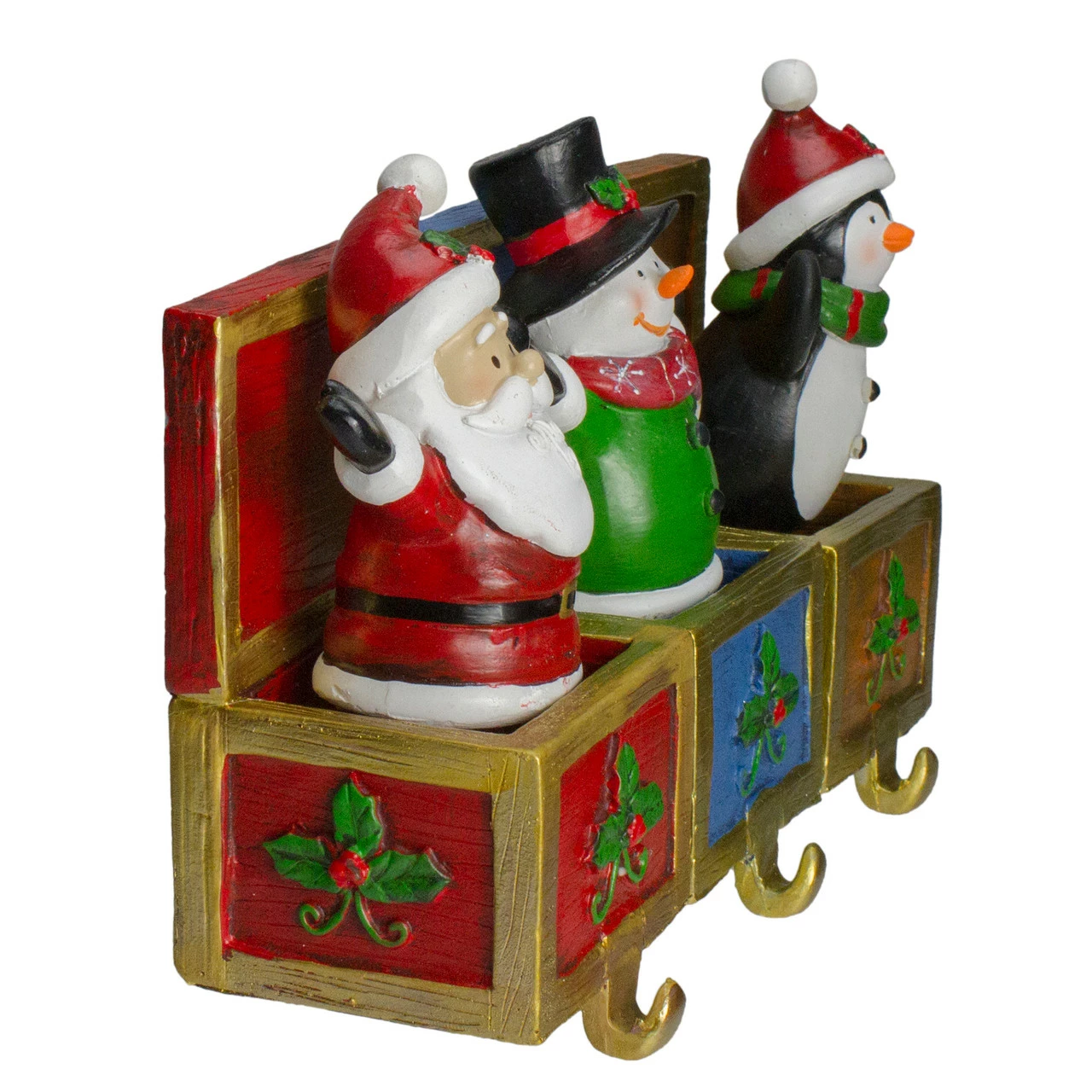 Northlight Set Of 3 Santa, Snowman And Penguin Jack In The Box Christmas Stocking Holders 3 Northlight Set Of 3 Santa, Snowman And Penguin Jack In The Box Christmas Stocking Holders - Image 3