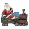 Northlight 14" Red And Blue Santa On A Train Christmas Tabletop Decoration