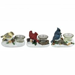 Northlight Set Of 3 Christmas Birds Tabletop Decoration With Tealight Candle Holders 5.75" -Northlight Shop northlight dw91035 2 06631.1600478198