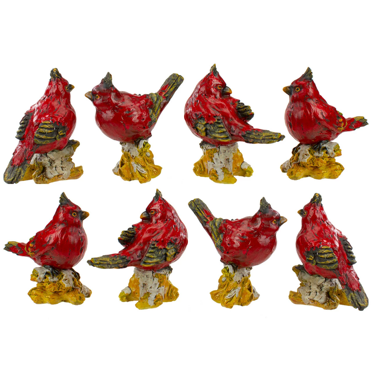 Northlight Set Of 8 Red Cardinal Bird Christmas Figures 4.5" 3 Northlight Set Of 8 Red Cardinal Bird Christmas Figures 4.5" - Image 3