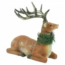 Northlight 10" Glittered Brown Kneeling Deer Christmas Decoration -Northlight Shop northlight dw92245 3 24329.1663773985