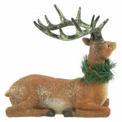 Northlight 10" Glittered Brown Kneeling Deer Christmas Decoration -Northlight Shop northlight dw92245 4 53173.1663860834