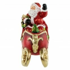 Northlight 9.5" Red And Gold Waving Santa Sitting In A Sleigh Christmas Decoration -Northlight Shop northlight dw92246 1 85594.1663777053