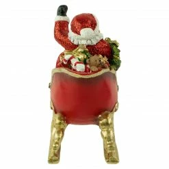 Northlight 9.5" Red And Gold Waving Santa Sitting In A Sleigh Christmas Decoration -Northlight Shop northlight dw92246 4 98496.1663777053