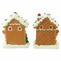 Northlight Set Of 2 Gingerbread Houses With Gingerbread Boy And Girl Christmas Decoration 5" -Northlight Shop northlight dw92247 4 04590.1663254289