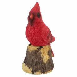Northlight 4.5" Red Cardinal Bird On A Tree Stump Christmas Figurine