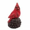 Northlight 5.5" Red Cardinal Bird Sitting On A Pine Cone Christmas Figurine