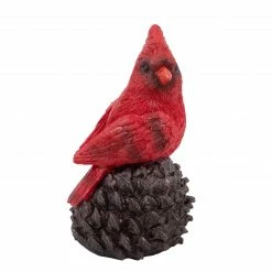 Northlight 5.5" Red Cardinal Bird Sitting On A Pine Cone Christmas Figurine