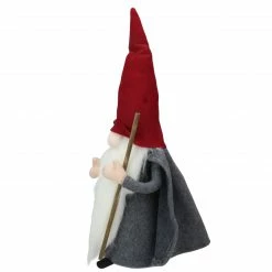 Northlight 18" Gray And Red Standing Big Nose Gnome Holding A Stick -Northlight Shop northlight e27393 1 91661.1588415199
