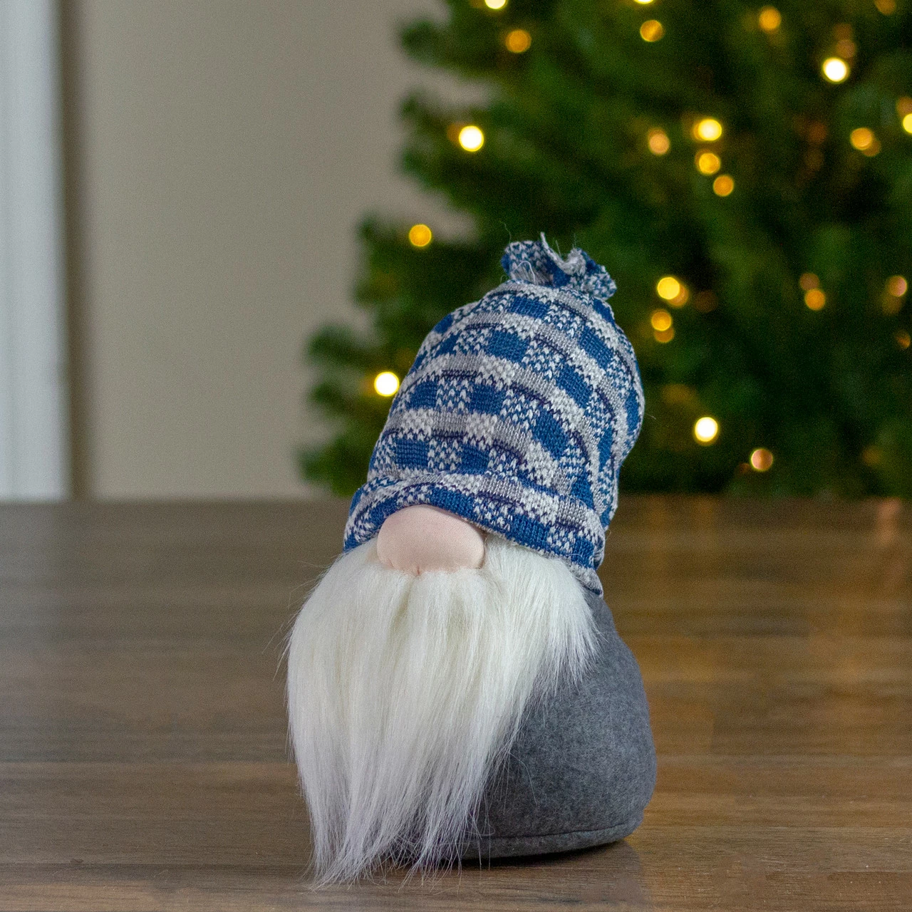 Northlight 8" Big Nose Plush Blue Santa Gnome Christmas Figure 2 Northlight 8" Big Nose Plush Blue Santa Gnome Christmas Figure - Image 2