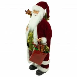 Northlight 36" Poinsettia Santa Claus With Gift Bag Christmas Figure -Northlight Shop northlight e76404 3new 30023.1662575935