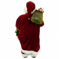 Northlight 36" Poinsettia Santa Claus With Gift Bag Christmas Figure -Northlight Shop northlight e76404 4new 03498.1662575935