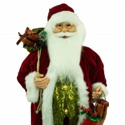 Northlight 36" Poinsettia Santa Claus With Gift Bag Christmas Figure -Northlight Shop northlight e76404 5new 54790.1662575935