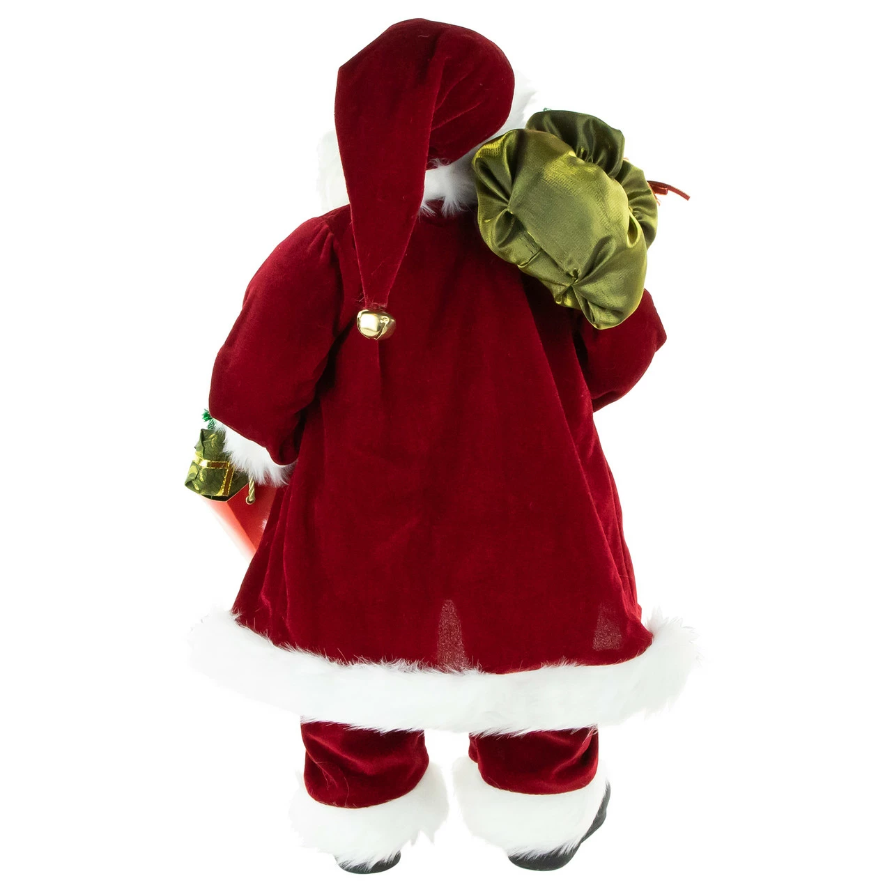 Northlight 24" Poinsettia Santa Claus With Gift Bag Christmas Figure 5 Northlight 24" Poinsettia Santa Claus With Gift Bag Christmas Figure - Image 5