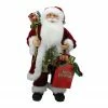 Northlight 24" Poinsettia Santa Claus With Gift Bag Christmas Figure