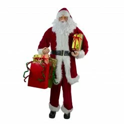 Northlight 72" Red And White Santa Claus With Shopping Bags Christmas Figure