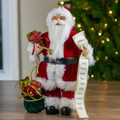 Northlight 16" Red Traditional Standing Santa Claus Christmas Figure With Naughty Or Nice List -Northlight Shop northlight e76428 5 77664.1665260517