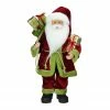 Northlight 16" Red And Green Grand Imperial Santa Claus With Gift Bag Christmas Tabletop Figurine