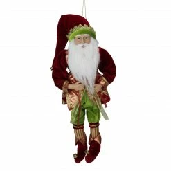 Northlight 18" Red And Green Poseable Whimsical Elf Hanging Christmas Ornament