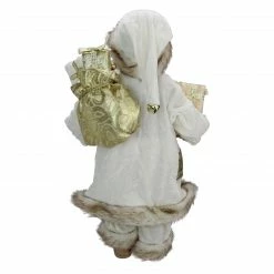 Northlight 18" Ivory And Gold Santa Claus With Gift Bag Christmas Figure -Northlight Shop northlight e76469 2 95906.1657221118