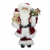Northlight 16" Red And White Standing Santa Claus Christmas Figure With Present Bag