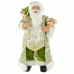 Northlight 24" St Patrick's Irish Santa Claus With Teddy Bear And Gift Bag Christmas Figure