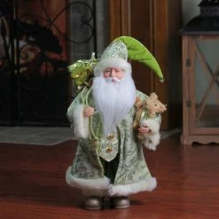 Northlight 16" St Patrick's Irish Santa Claus With Teddy Bear And Gift Bag Christmas Figure -Northlight Shop northlight e76484 3 06885.1591634607