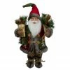Northlight 16" Country Santa Claus With Snowflake Jacket Standing Christmas Figure