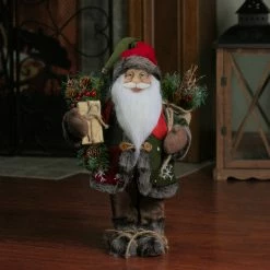 Northlight 16" Country Santa Claus With Snowflake Jacket Standing Christmas Figure -Northlight Shop northlight e76598 updated style 73778.1599181217
