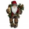 Northlight 16" Country Rustic Santa Claus With Snowflake Jacket Sitting Christmas Figure