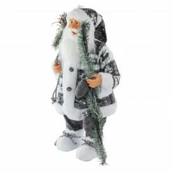Northlight 24" Gray And White Patchwork Santa Claus Christmas Figure -Northlight Shop northlight e76610 3 20610.1663340882