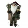 Northlight 16" Country Rustic Santa Claus With Present Christmas Figure