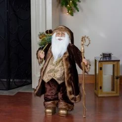 Northlight 24" Gold And Brown Standing Santa Claus Christmas Figurine With Staff -Northlight Shop northlight e82299 5 53901.1588869684