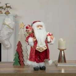 Northlight 16" Red And Gold Filigree Santa Claus With Gifts Christmas Figurine -Northlight Shop northlight e88401 style 66456.1665610435