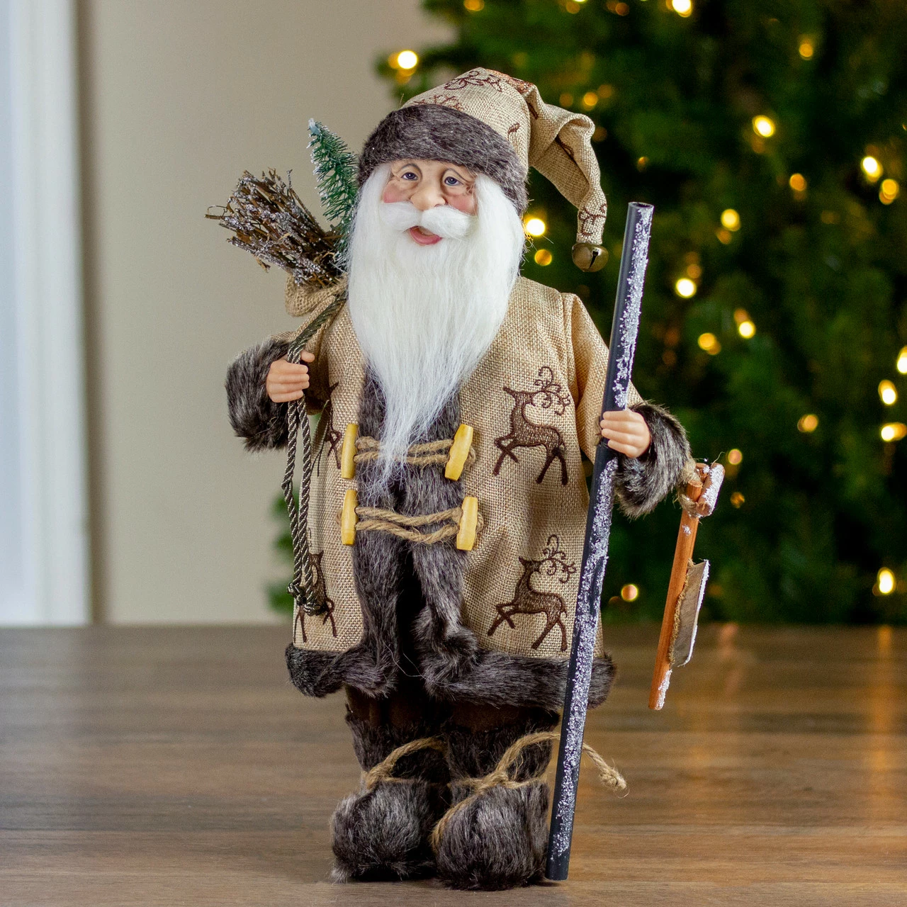 Northlight 16.5" Country Rustic Santa Claus With Wooden Sled And Gifts Christmas Figure 2 Northlight 16.5" Country Rustic Santa Claus With Wooden Sled And Gifts Christmas Figure - Image 2