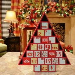 Northlight 14.5" Red And White Christmas Tree Advent Calendar Decor -Northlight Shop northlight f03801 3 06096.1665611930