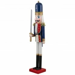 Northlight 48.25" Blue And White Christmas Nutcracker Soldier With Sword -Northlight Shop northlight f97145 3 29221.1665519662